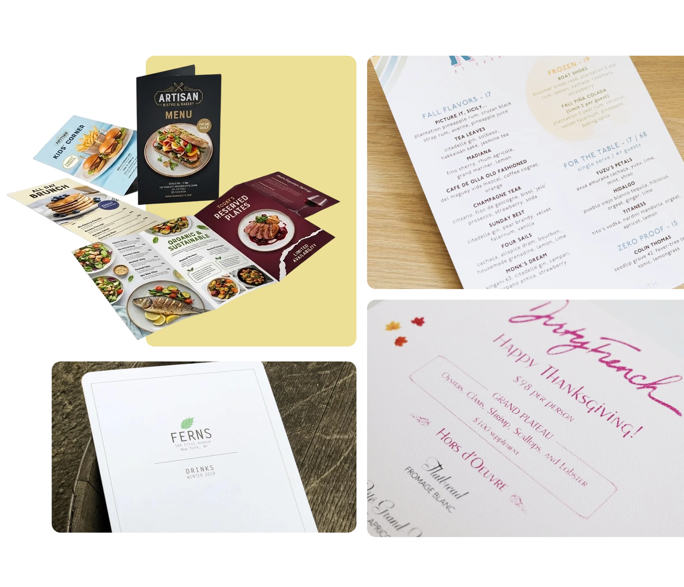Menu Printing